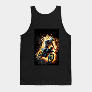 Dirt Bike With Flames Tank Top